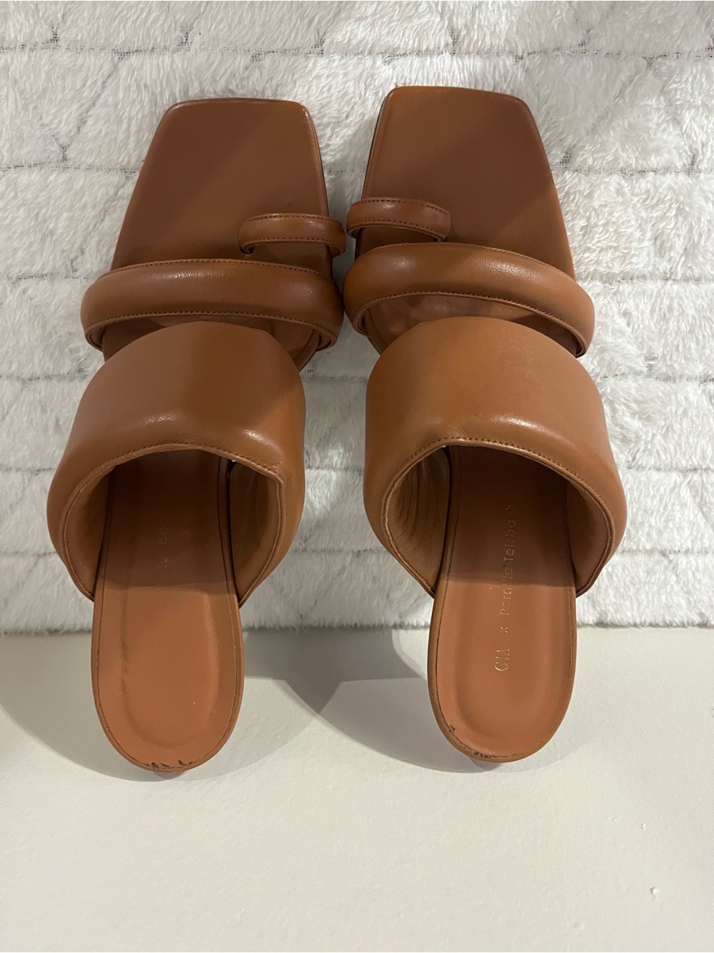 GIA BORGHINI X PERNILLE TEISBAEK PUFFER SLIDE SANDALS SZ 38.5